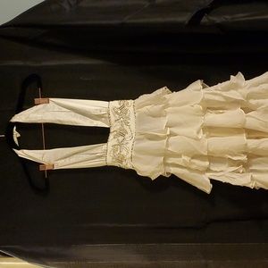 Ivory Silk ruffled gown
